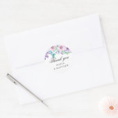 Paarse en roze bloemen. Floral bruiloft bedankt Ronde Sticker (Envelop)