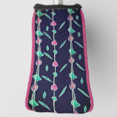 Paarse en roze bloemen golfheadcover (Draai 90)