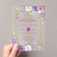Paarse en roze bloemen gouden kroon meisje Quincea