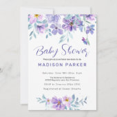 Paarse en roze bloemen kaart (Voorkant)