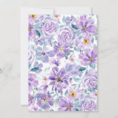 Paarse en roze bloemen kaart (Achterkant)