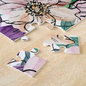 Paarse en roze bloemen legpuzzel (Zijkant)