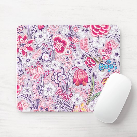 Paarse en Roze  Bloemen Muismat (Met muis)