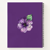 Paarse en roze bloemen notitieboek (Achterkant)