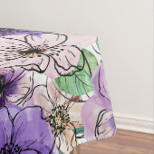 Paarse en roze bloemen tafelkleed (Voorbeeld)