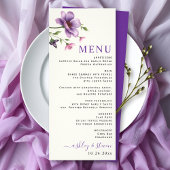 Paarse en roze bloemen trouwkaart reclamekaart