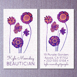 Paarse en roze bloemen ❊ voor schoonheidslieden ❊  visitekaartje