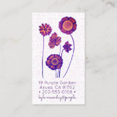 Paarse en roze bloemen ❊ voor schoonheidslieden ❊  visitekaartje (Achterkant)