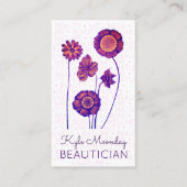 Paarse en roze bloemen ❊ voor schoonheidslieden ❊  visitekaartje (Voorkant)