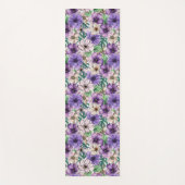 Paarse en roze bloemen yogamat (Voorkant)