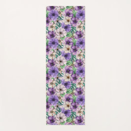 Paarse en roze bloemen yogamat