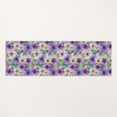 Paarse en roze bloemen yogamat (Voorkant (horizontaal))