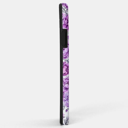 Paarse en roze bloemenclusters Case-Mate iPhone case (Achterkant/rechts)