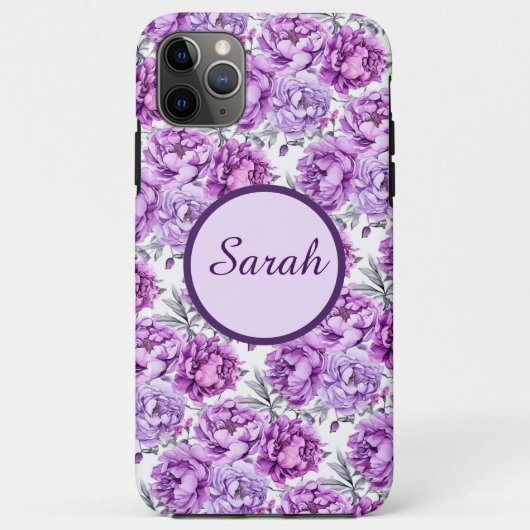 Paarse en roze bloemenclusters Case-Mate iPhone case (Achterkant)