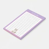 Paarse en roze bloemenkat om te doen lijst post-it® notes (Schuin)