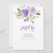 Paarse en roze bloemenrustiek vrijgezellenfeest kaart (Achterkant)