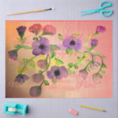 Paarse en roze bloemig ambachtelijk tissuepapier (Craft)