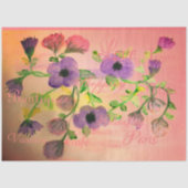 Paarse en roze bloemig ambachtelijk tissuepapier (Voorkant)