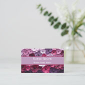 paarse en roze bloemontwerp met individuele naam visitekaartje (Staand voorkant)