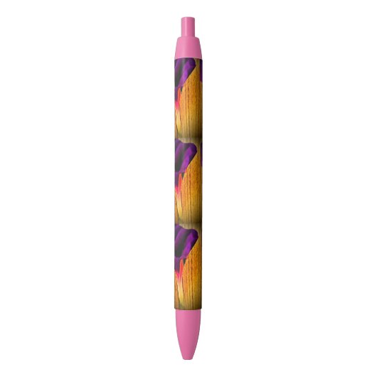 Paarse en roze bloempen zwarte inkt pen (Voorkant Verticaal)