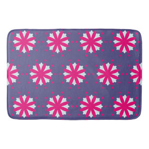 Paarse en Roze Bloemvormen  Badmat