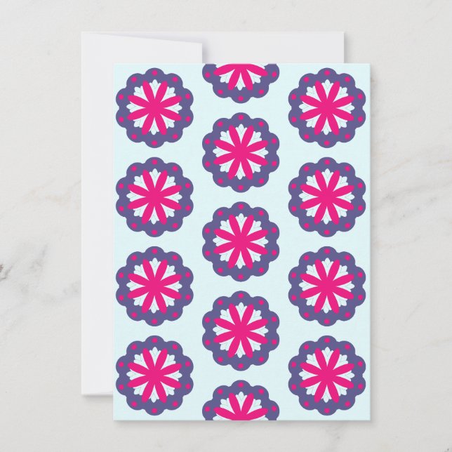 Paarse en roze bloemvormen illustratie (Voorkant)