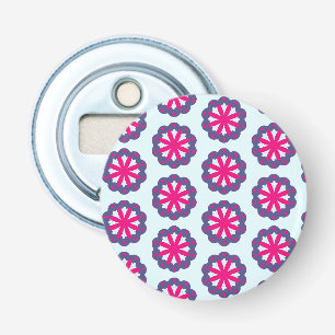 Paarse en roze bloemvormen illustratie button flesopener