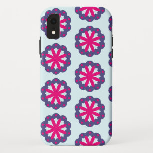 Paarse en roze bloemvormen illustratie Case-Mate iPhone case