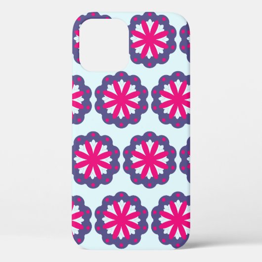 Paarse en roze bloemvormen illustratie Case-Mate iPhone case (Achterkant)