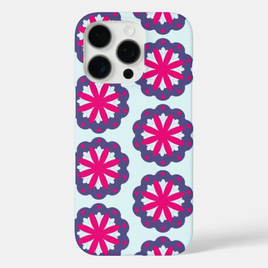 Paarse en roze bloemvormen illustratie Case-Mate iPhone case (Achterkant)