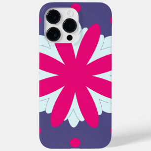 Paarse en roze bloemvormen illustratie Case-Mate iPhone 14 pro max hoesje