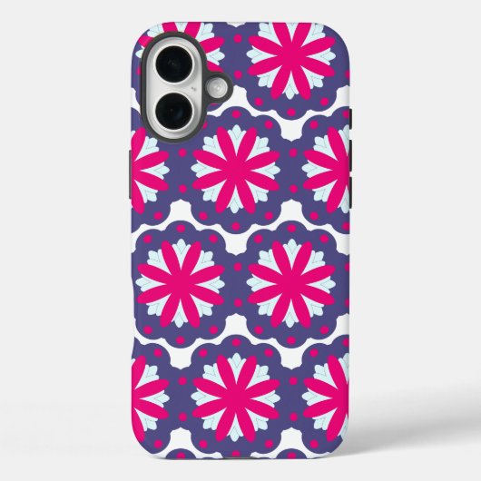 Paarse en roze bloemvormen illustratie Case-Mate iPhone case (Achterkant)