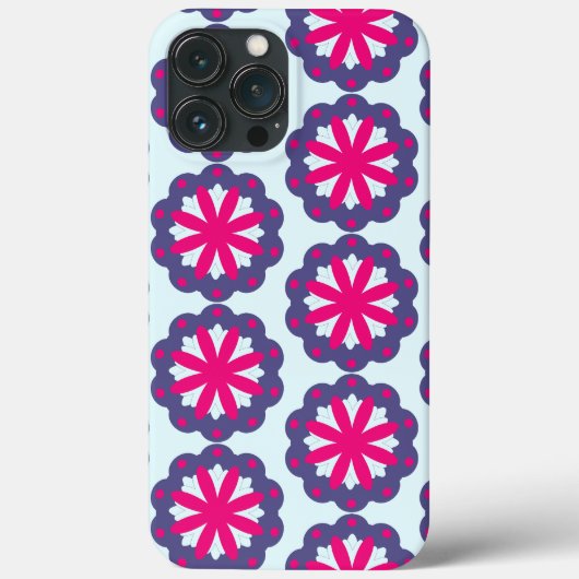 Paarse en roze bloemvormen illustratie Case-Mate iPhone case (Achterkant)