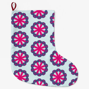 Paarse en roze bloemvormen illustratie grote kerstsok