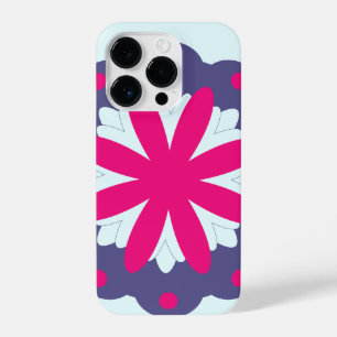 Paarse en roze bloemvormen illustratie iPhone 14 plus hoesje
