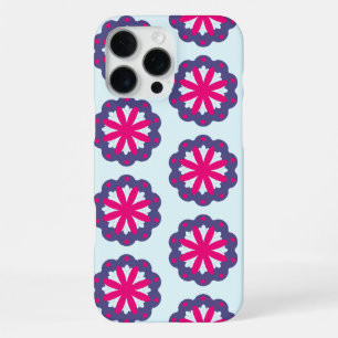 Paarse en roze bloemvormen illustratie iPhone 16 pro max hoesje