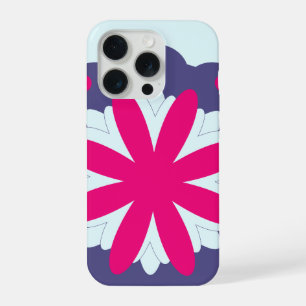 Paarse en roze bloemvormen illustratie iPhone 15 pro case
