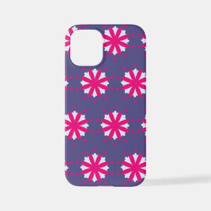 Paarse en roze bloemvormen illustratie iPhone 12 mini hoesje