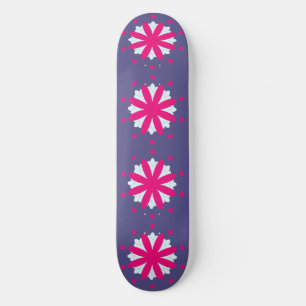 Paarse en roze bloemvormen illustratie persoonlijk skateboard