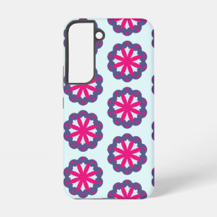 Paarse en roze bloemvormen illustratie samsung galaxy hoesje