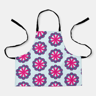 Paarse en roze bloemvormen illustratie schort