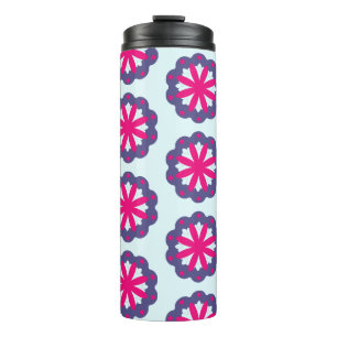 Paarse en roze bloemvormen illustratie thermosbeker