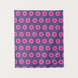 Paarse en roze bloemvormen illustratie wandkleed