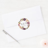 Paarse en roze bloesem - Klassieke Rou Ronde Sticker (Envelop)
