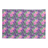 Paarse en roze botanische bloempatroon kussensloop (Achterkant)