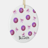 Paarse en roze Buttonnen en koeien Keramisch Ornament (Rechts)