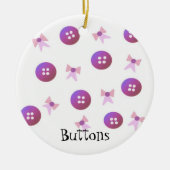 Paarse en roze Buttonnen en koeien Keramisch Ornament (Voorkant)