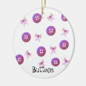 Paarse en roze Buttonnen en koeien Keramisch Ornament (Links)