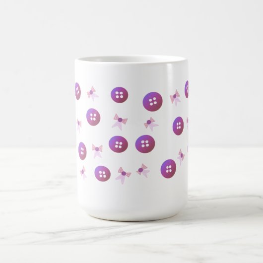 Paarse en roze Buttonnen en koeien Koffiemok (Center)