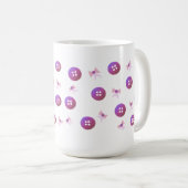 Paarse en roze Buttonnen en koeien Koffiemok (Voorkant rechts)